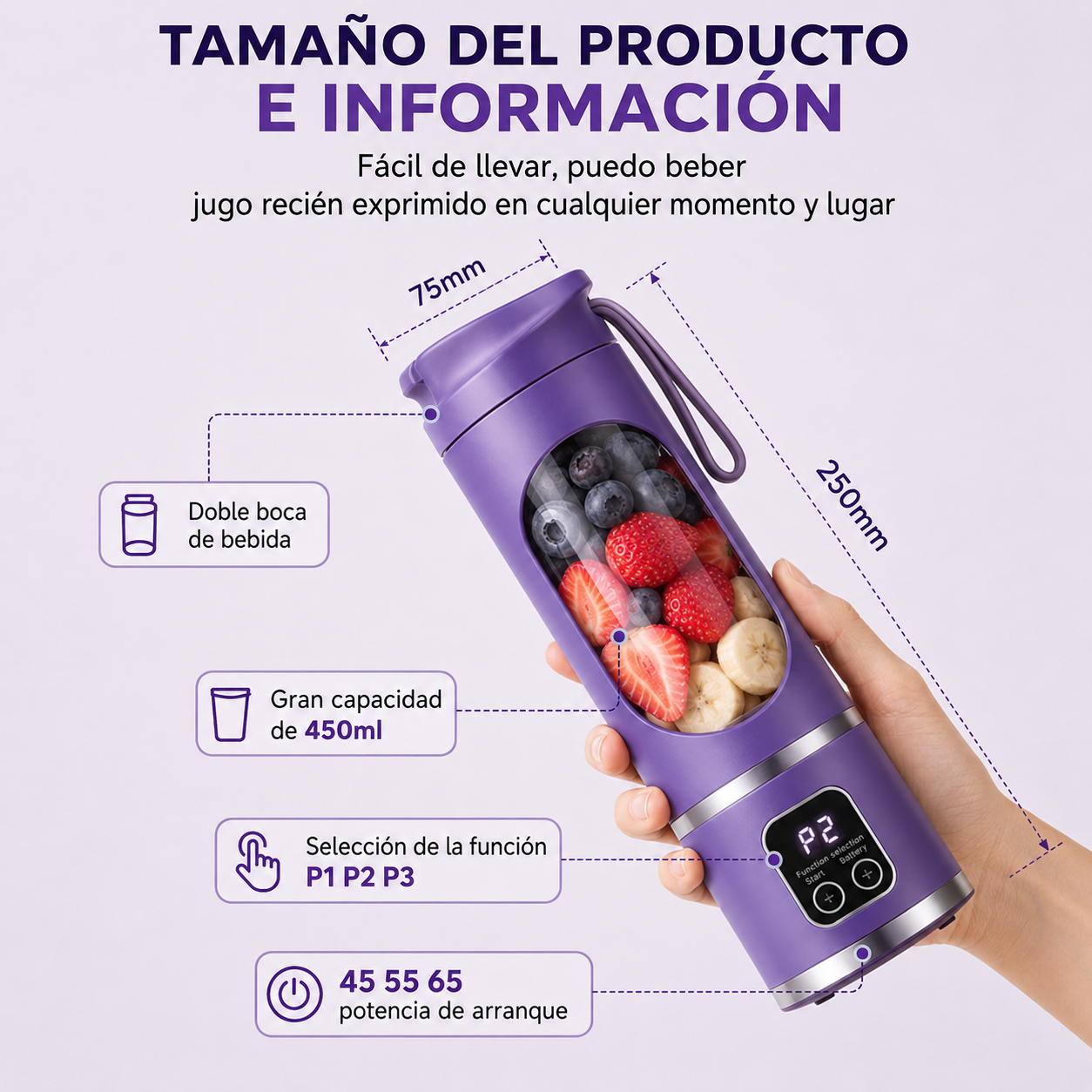 Licuadora Portátil Recargable
