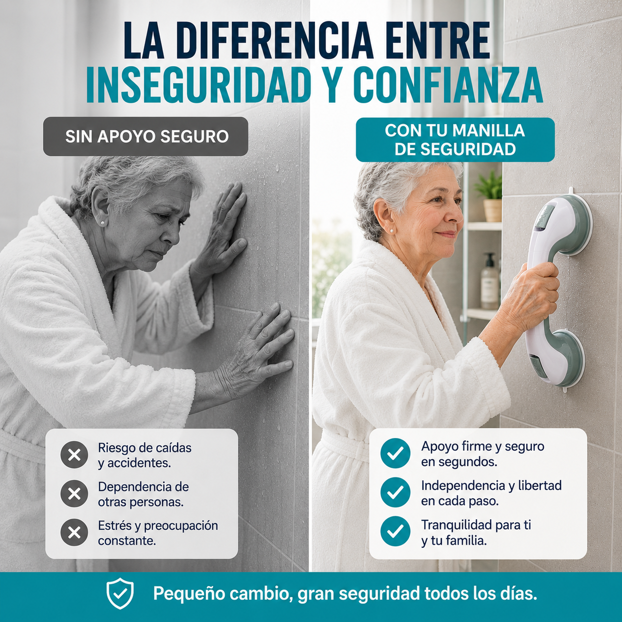 Manilla seguridad con ventosa doble (™) transportable