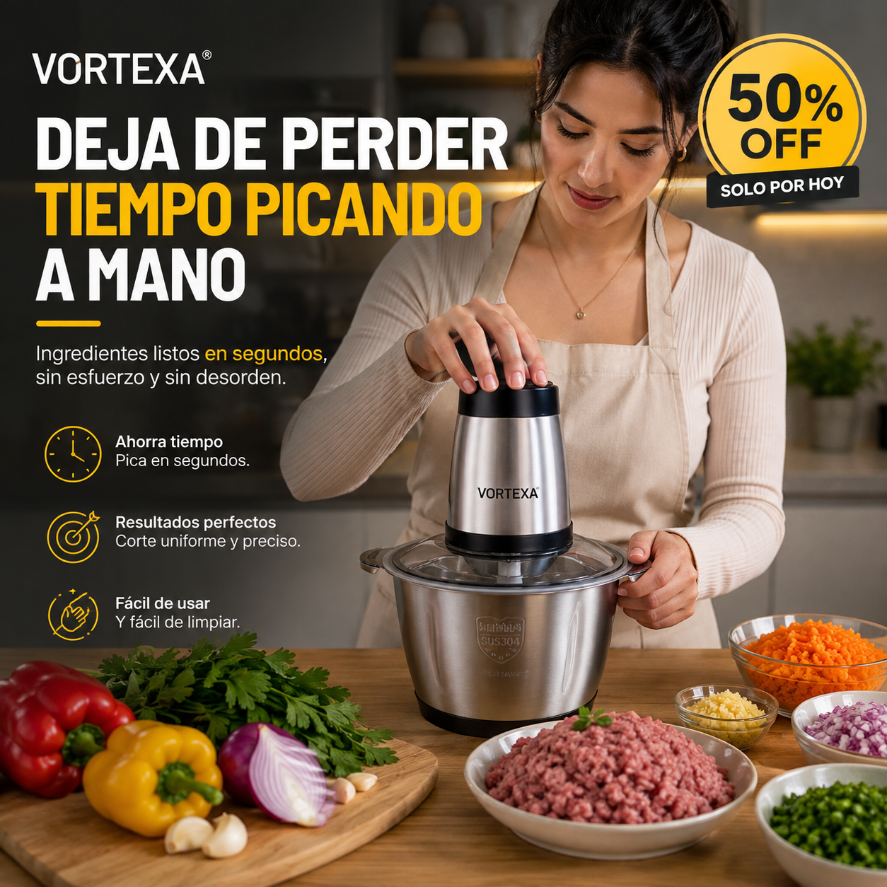 PICADORA ELECTRICA DOS VELOCIDADES VORTEXA®