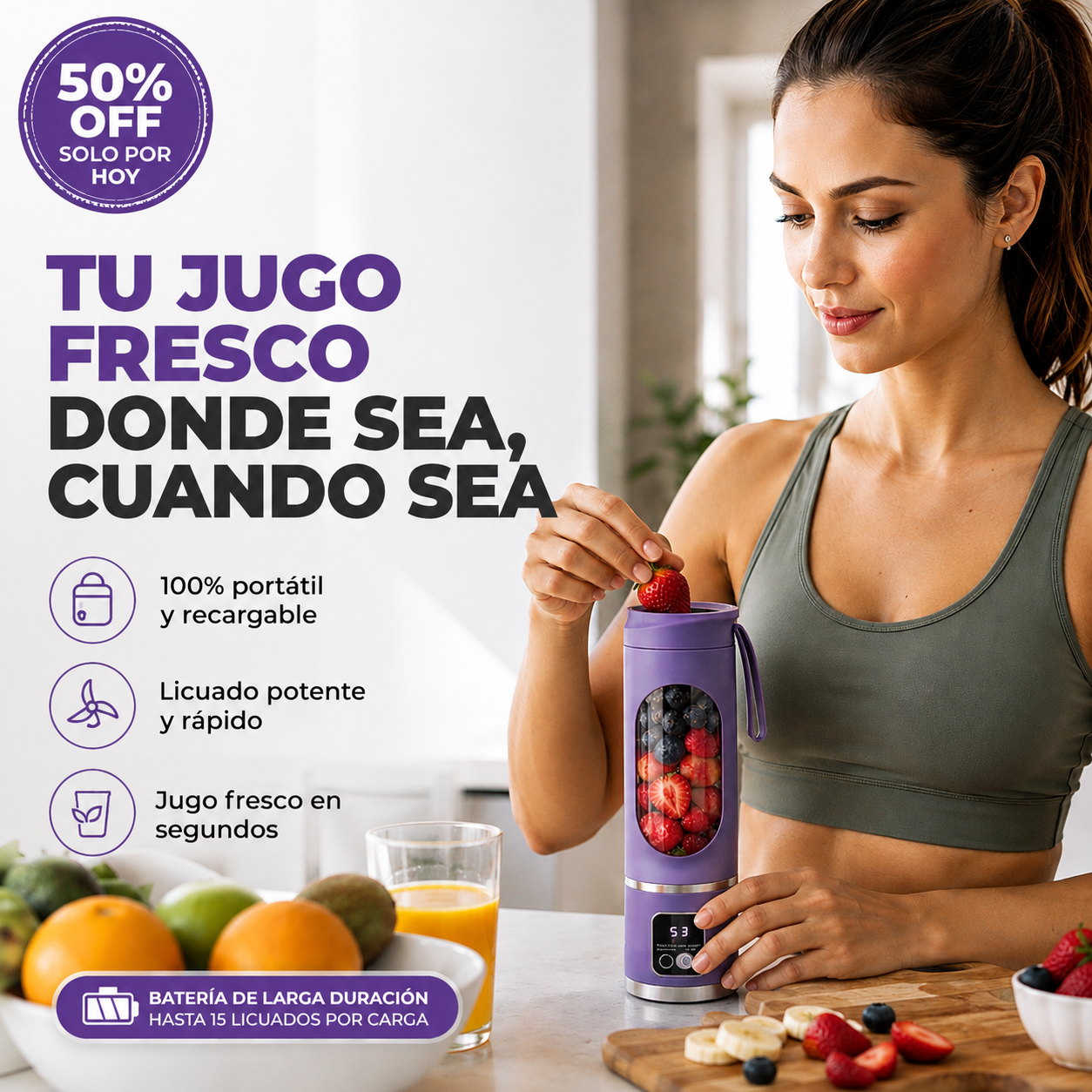 Licuadora Portátil Recargable