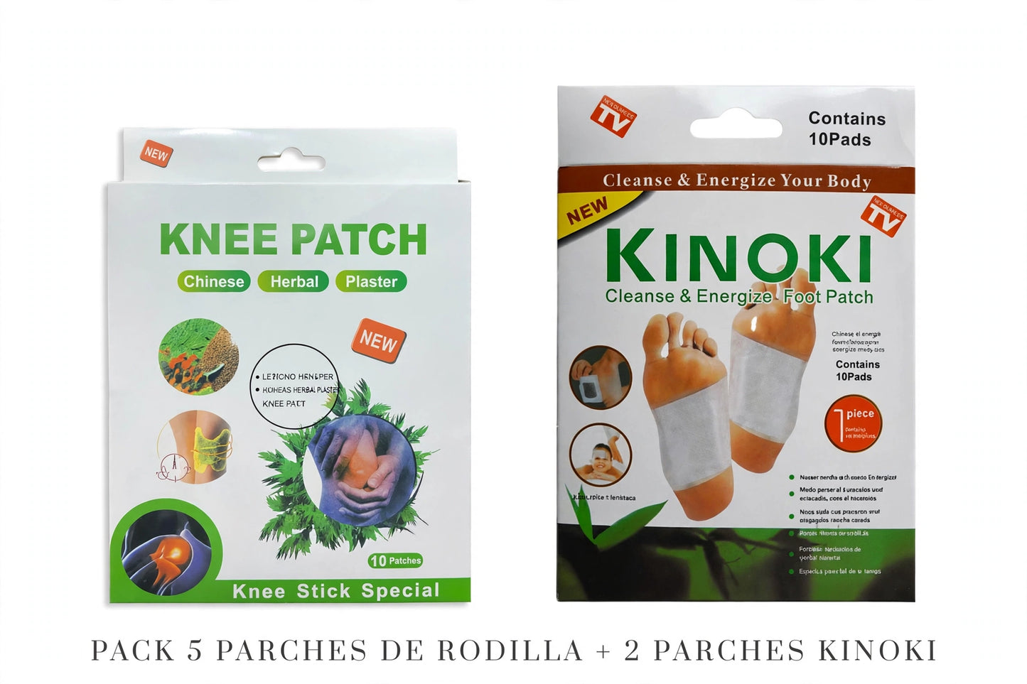 Pack 5 Parches Rodilla + 2 parches KINOKI