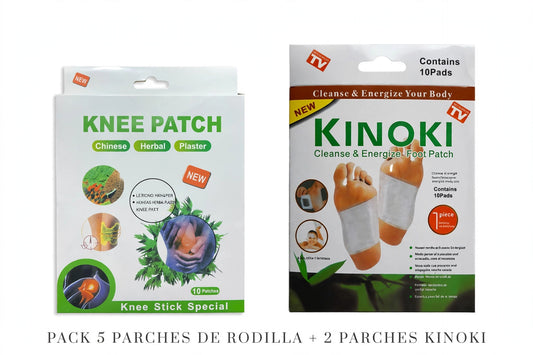 Pack 5 Parches Rodilla + 2 parches KINOKI