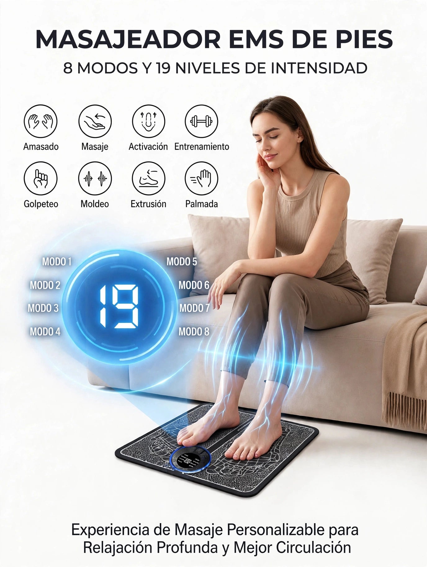 Alfombra Masajeadora RevitaPies Pro™ 15 minutos para pies más livianos