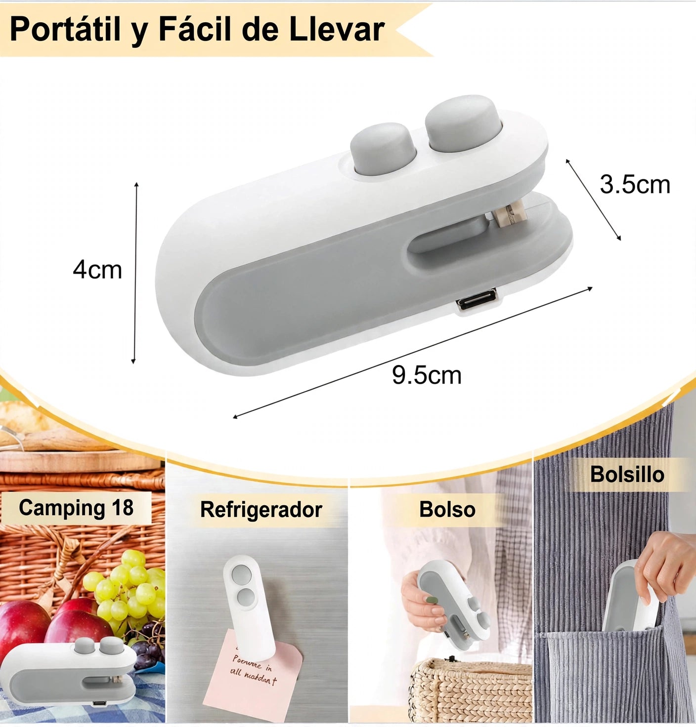 SELLADORA DE BOLSAS RECARGABLE PORTATIL