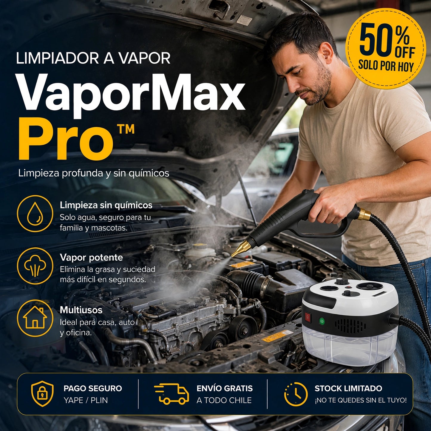 Limpiador a vapor 4 en 1 VaporMax Pro™