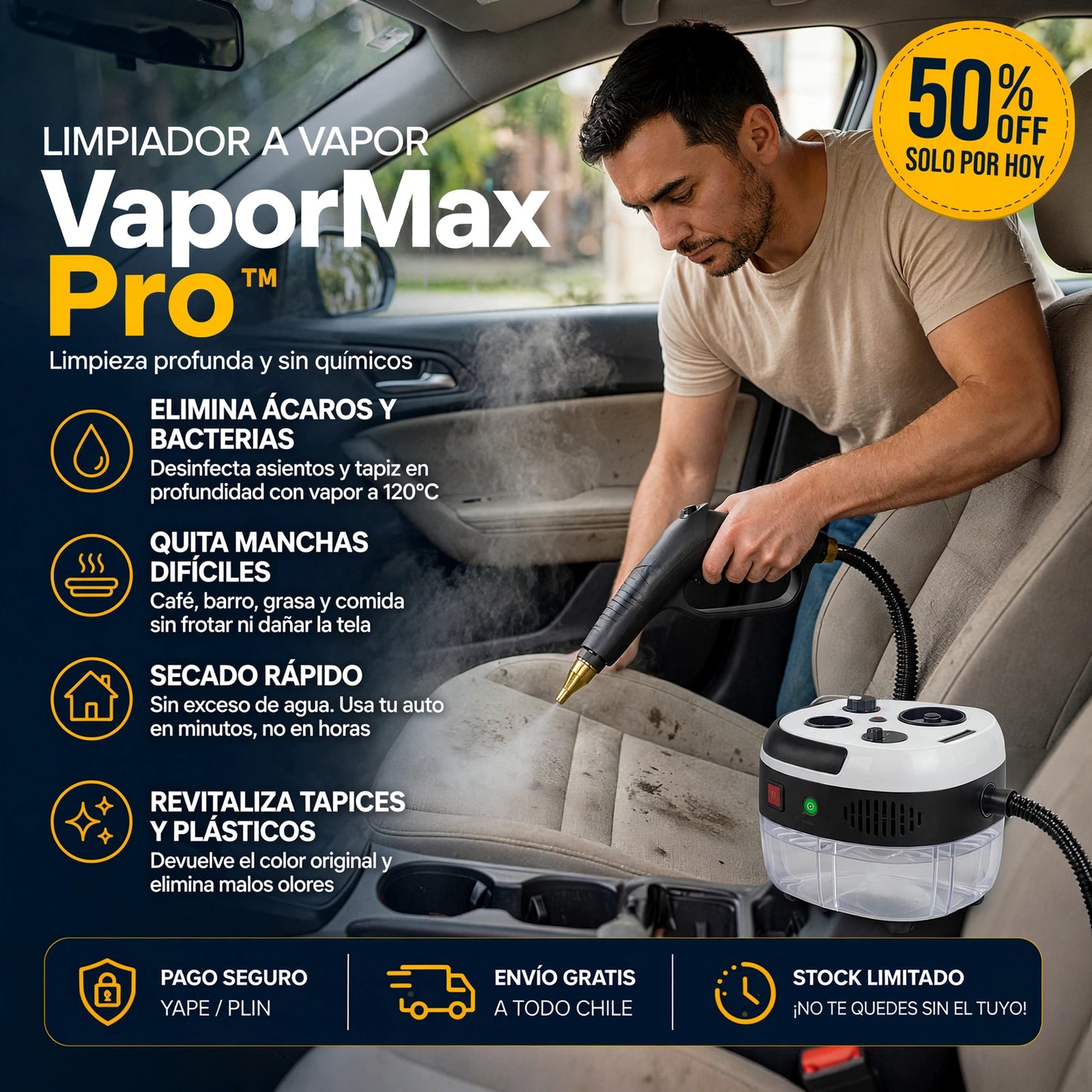 Limpiador a vapor 4 en 1 VaporMax Pro™